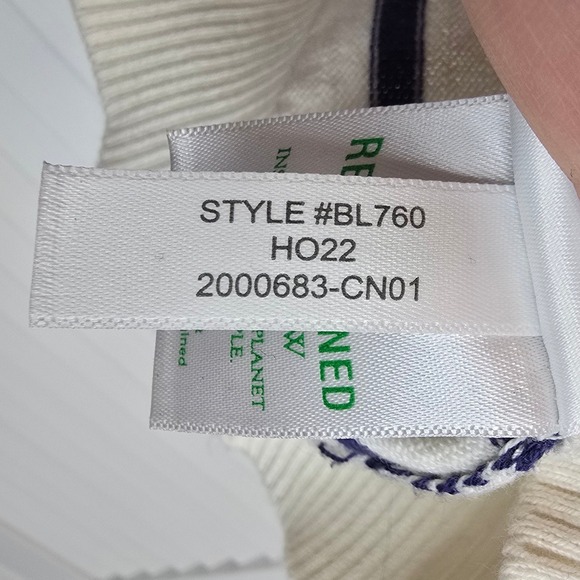 J.CREW Women Puff Sleeve Heart Striped Sweater Medium Ivory Nautical Clean Girl - Picture 8 of 12